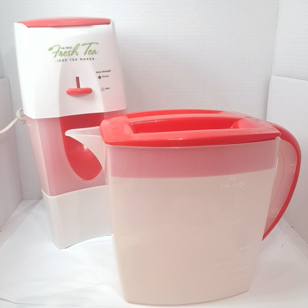 Mr. Coffee Fresh Tea Iced Tea Maker 3 Quart w/ Pitcher TM75RS red TM75 WORKS